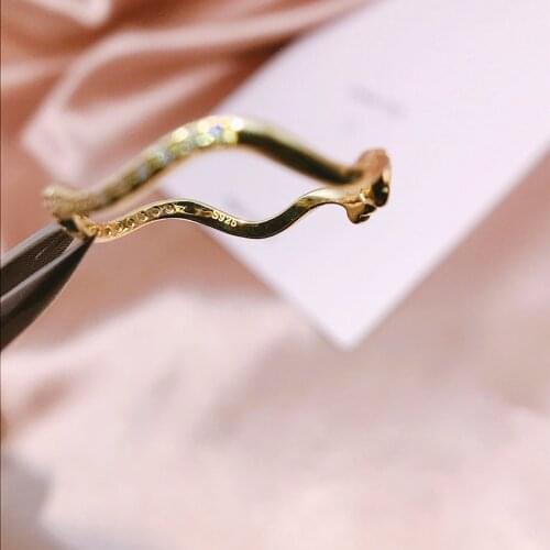 Real 925 Sterling Silver Luxury Openable Rings Wavy Dazzling Moissanite Charming Ring Individuation Rough Waves Rings Undulated