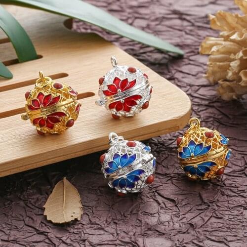 Mexico Vintage Chime Music Angel Ball Caller Locket Necklace Pregnancy Necklace for Aromatherapy Essential Oil Diffuser Necklace