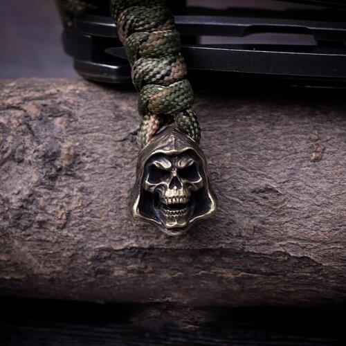 Death Knife Paracord Beads Handmade Key Umbrella Rope Pendant Outdoor EDC Pendant DIY Copper Charm