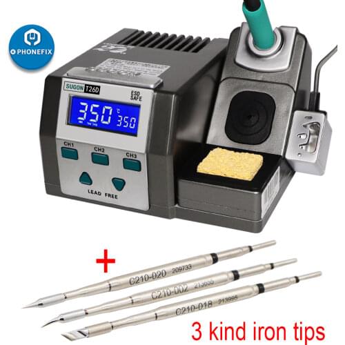 SUGON T26 Soldering Station Lead-free 2S Rapid Heating Soldering Iron Kit Support JBC Handle & Iron Tip 80W Power Heating System
