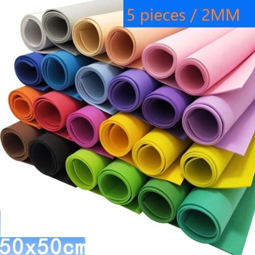 2MM Eva Foam 5 Sheets Color sponge paper Scrapbooking Crafts Kindergarten Christmas Handicraft Diy Materials Colorful 50X50