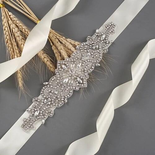 Handmade Fancy Crystal Belt Rhinestones Gown Dress Belt Accessories Wedding Belts For Bride Bridesmaid Waistband Bridal Sashes