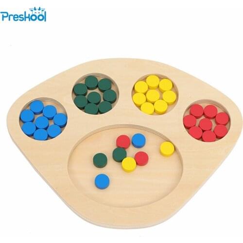 Preskool Montessori Wooden Baby Toy for Children Color Sorting Game Educational Brinquedos Juguets