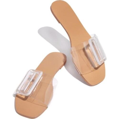 Summer Sandals Fashion Solid Color Slippers Open Toe Comfortable Womens Shoes Outdoor Leisure Plus Size