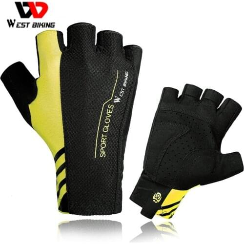 WEST BIKING Summer Cycling Gloves Half Finger Mens Womens Sport Mountain Breathable Bicycle Bike Gloves Guantes Ciclismo