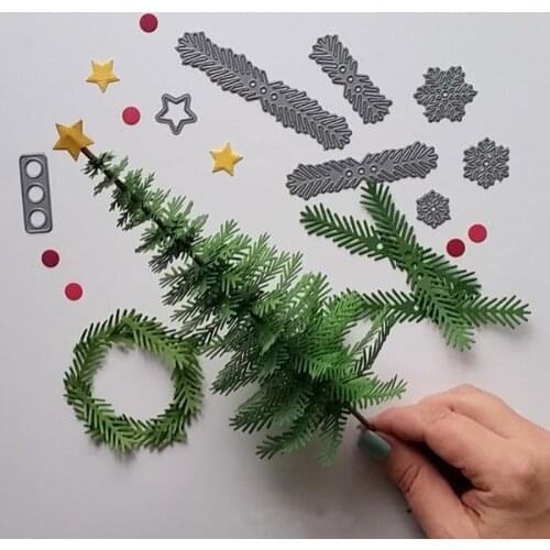 Christmas Tree Metal Die Cutting Dies Scrapbooking Embossing Folder Suit for Cutting Machine Diy Paper Craft Gift