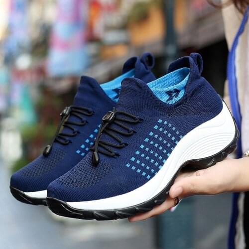 2021 Womens Sneakers Spring Platform Trainers Women Shoes Casual Tennis Lace Up Breathable Womens Walking Shoes Plus Size