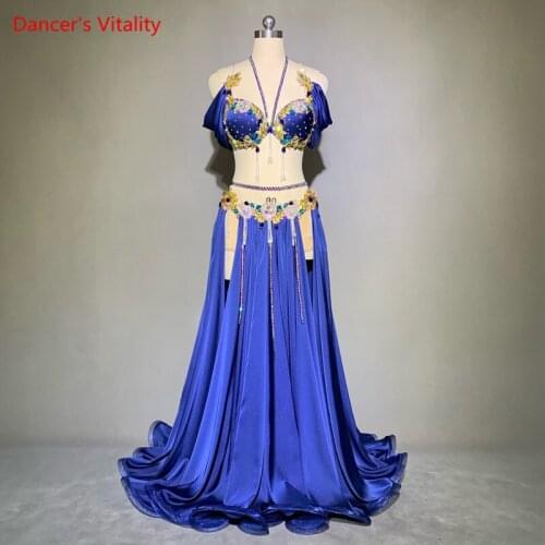 Women belly dance Performance suit adult child belly dance Professional Competition suit bra split skirt 2pcs for dance wear