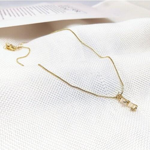 RUIYI Necklaces womens indifference crowd design simple temperament bamboo pendant and clavicle chain(XL4008)