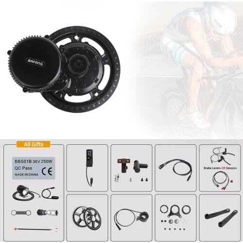 BAFANG 36V 350W Mid Drive Motor Bicicleta Electric Bicycle Conversion Kits with Colorful LCD Display 68-73mm Ebike 8FUN BBS01B