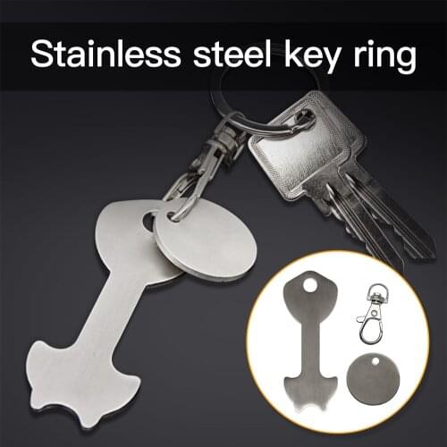 Stainless Steel Shopping Trolley Keyring Removable Coin Shopping Token Keyring Shopping Cart With Drawer-type Locks