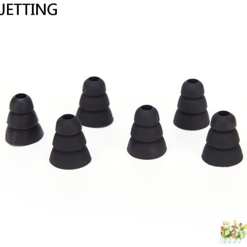 6pcs/3pairs Three Layer In-Ear Earphone Covers Caps Silicone Replacement Earbud Bud Earbuds Earplug Ear Pads Cushion