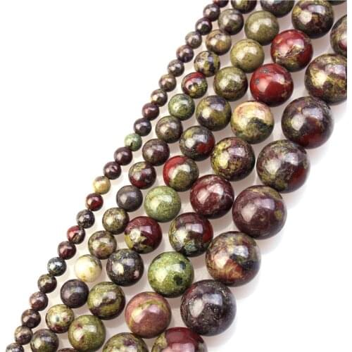 4 6 8 10 12mm Natural dragon blood jasper Gemstone Gem Round Loose Beads for Jewelry Making 1 Strand 15"