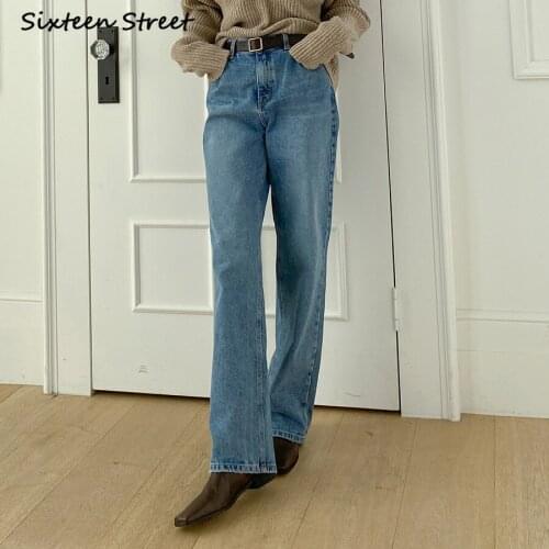 Y2k Pants Womens High Waist Jeans Button Zipper Denim Jeans Female Aesthetic Vintage Clothes Ankle Length Office Lady New 2021