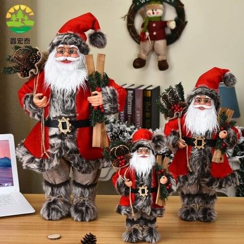 Christmas decorations Red Santa Claus action figures home stuffed animals window Christmas items christmas decor