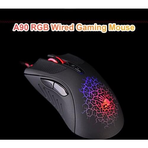 A90 4000DPI USB Wired Gaming Mouse Optical Sensor Colorful Glare Gaming Mice For Professional Gamer For PUBG PC Laptop