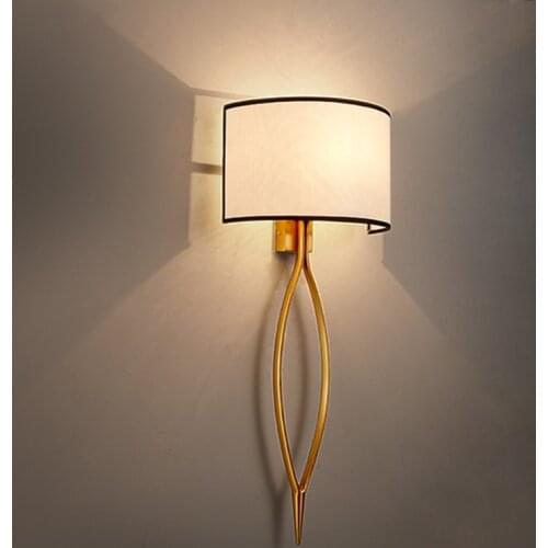 Chinese Palace lantern big cloth wall light Bedroom Study lighting Modern Dining Room Staircase Creative Wall Lamp Project Lamps