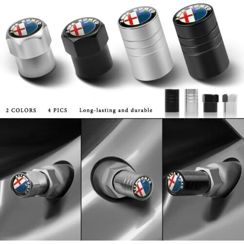 4pcs Car-Styling Car Wheel Tire Valve Tyre Caps Case For Alfa Romeo 159 147 156 166 Giulietta Giulia Mito Spider Car Accessories