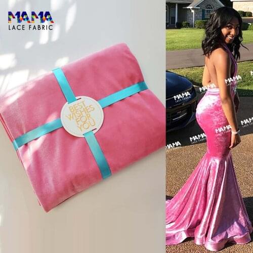 2021 New Stretch Velevt Lace Fabrics Wedding Bride Dress DIY Material Elasticity Velvet Fabric 100cm*165cm Korea Velvet Sewing