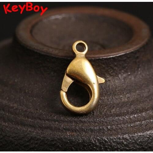 Brass Link Buckle DIY Handmade Basic Accessories Pure Copper Metal Leather Lobster Buckles Connection Hook for Keychain Necklace