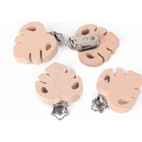 Lovely Wooden Pacifier Clip Natural Beech Wood Baby Pacifier Clips Dummy Clips DIY Pacifier Chain Accessory