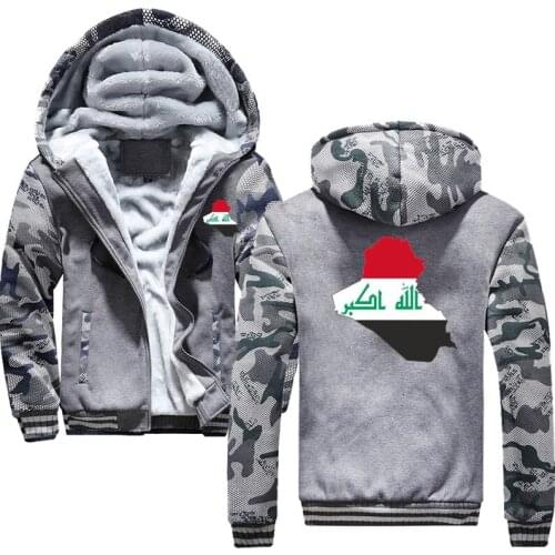 2020 New Arrival Hot Warm Jackets Men Iraq Map Print Streetwear Thicken Coat Fleece Brand Clothing Tracksuits Hoodies
