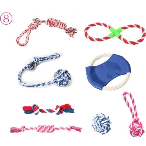Dog Toys Set Puppy Chew Toys Durable Cotton Rope Knot Molar Bite Ball Pet Training Toys For Small Medium Cat Dog Cleaning Teeth
