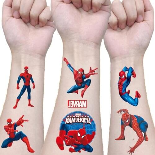 Spiderman Disney original Tattoo stickers random 1PCS action figure super heroes Cartoon boys girls Christmas birthday gifts