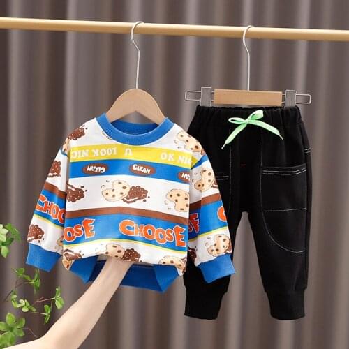 2021 Autumn Baby Girls Boys Clothing Sets Children Casual Sportswear Kids Cotton Long Sleeve T Shirt Pants Infant Clothes Outfit
