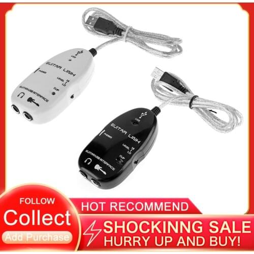 Guitar to USB Sound Player Sound Card Audio Guitar Effector Interface Link Audio Cable Music Recording Adapter for PC/Mac