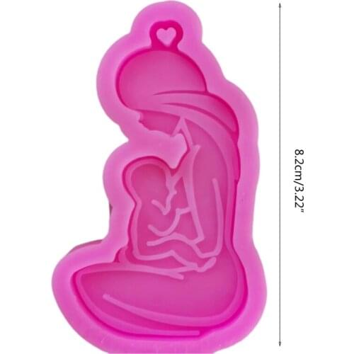 DIY Crafts Epoxy Resin Mold Glossy Breastfeeding Mother Keychain Silicone Mould A0NF