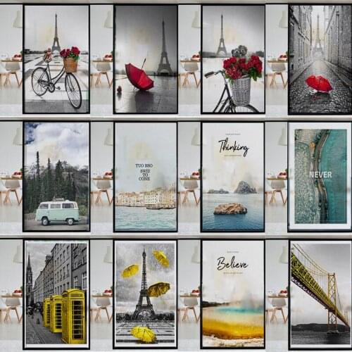 Custom decorative frosted door window glass sticker bathroom shading glass privacy film