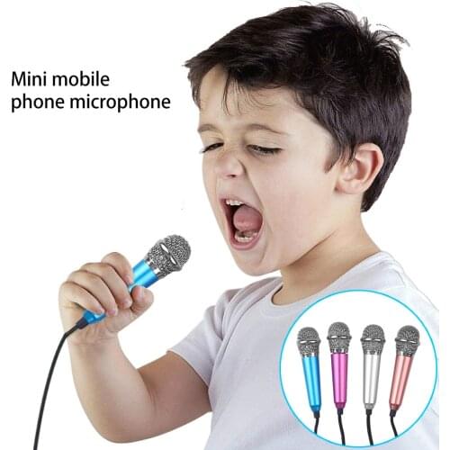 Portable 3.5mm Stereo Studio Mic KTV Karaoke For Cell Phone Mini Microphone For Laptop PC Desktop Vocal Music Performance