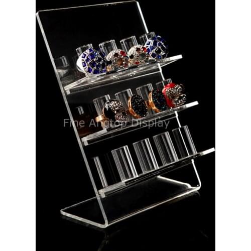 Clear Finger Ring Showcase Display Jewelry Organizer Stand Acrylic Rings Holder Rack