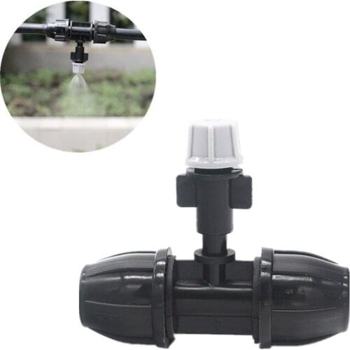 20PCS Grey Atomizing Nozzles With 3/8" Lock Tee Garden Irrigation Misting Sprinklers Drip Fittings For 3/8" Tube(ID 8-9mm)