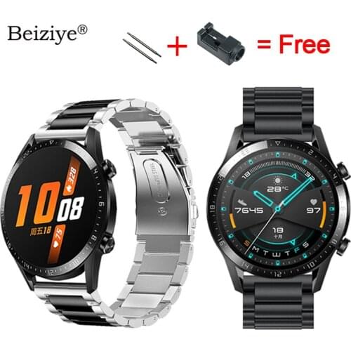Luxury Stainless Steel Wrist Strap Bracelet for Huawei Watch GT2 42mm 46mm Smart Watch Strap Replacement Band for Women Men