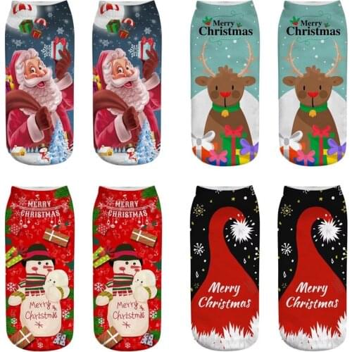 Christmas socks 3D printing socks, a variety of styles can be selected, Santa Claus, rich color, bright color