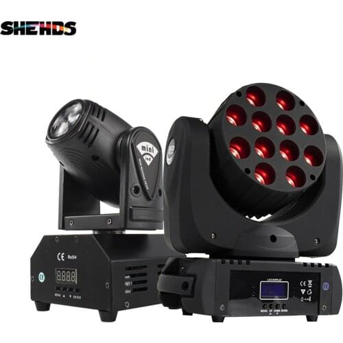 DJ Lyre DMX Stage Light LED Moving Head LED Beam 12X12W RGBW Professional Stage DJ Mini LED 10W Spot Beam Home SHEHDS