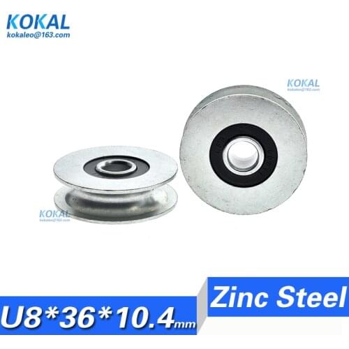 [U0836-10] 1pcs braiding machine inner diameter 8mm Wire rope pulley non-standard outer diameter 36mm zinc plated U bearing 8X36