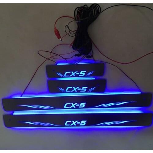 4PCS Static LED Door Sill Scuff Plate Welcome Pedal FOR MAZDA CX 5 CX-5 CX5