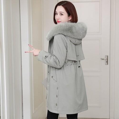 Zqqz pie overcome womens middle school long 2020 new winter Fox Fur Collar Coat Rex Rabbit Fur grass coat d247