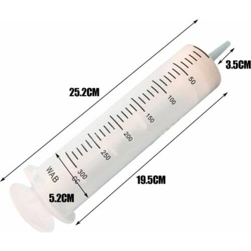 1pcs large plastic enema syringe capacity syringe 300ML transparent reusable sterile metering injection syringe nutrient soluti