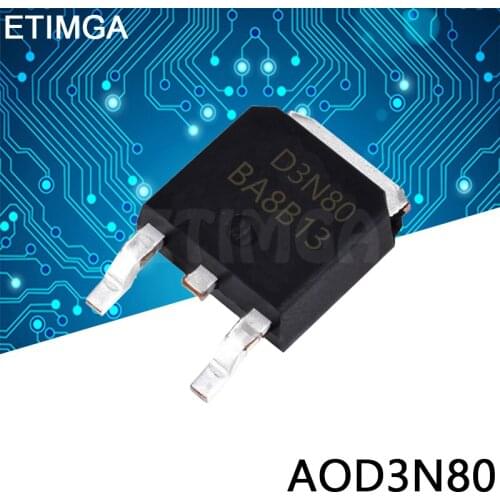 10PCS/LOT AOD3N80 D3N80 TO-252 Transistor SMD SOT-252 3A 800V