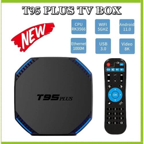 10PCS T95plus Android 11.0 TV Box RockChip RK3566 2.4G 5G Dual Wifi 8K 3D TVbox BT4.0 USB 3.0 1000MMedia Play T95 PLUS