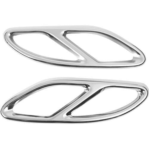2 Pcs Exhaust Pipe Cover Trim Steel for Mercedes Benz GLC A B C E Class X253 W205 Coupe W213 W176 W177 W246 Tail Throat Frame
