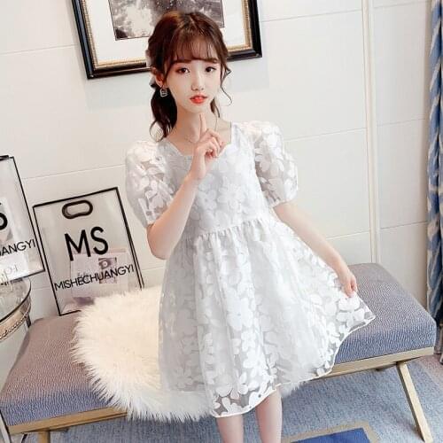 2021 Girls Fashion Lace Dress Spring Autumn Teenager Wedding Dress Princess Kids Birthday Dresses Children Vestidos Clothes
