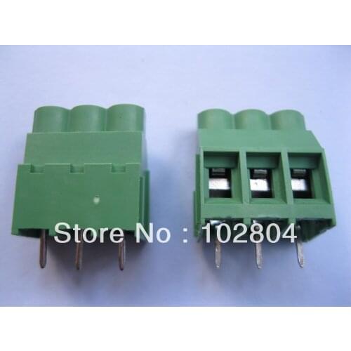 250 Pcs Wire Cage Type 3 pin 6.35mm Green Screw Terminal Block Connector DC635 HOT Sale HIGH Quality
