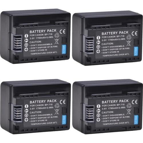 4pc BP-718 BP718 BP 718 Battery for Canon bp-718 BP-727 BP-709 CG-700 VIXIA HF M50 M52 M500 R32 R40 R42 R50 R52 R300 R500