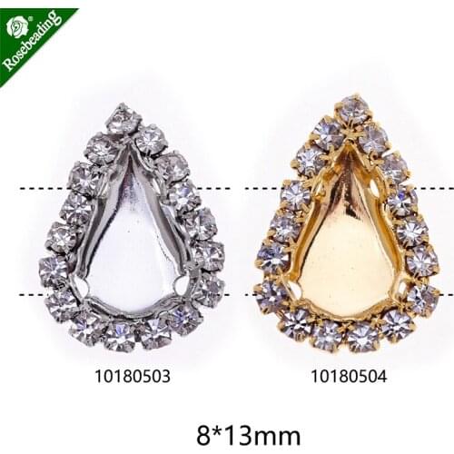 Ear Claw sew-on Rhinestone Garment Decoration Accessories tip Teardrop jewelry,sold 20pcs/lot