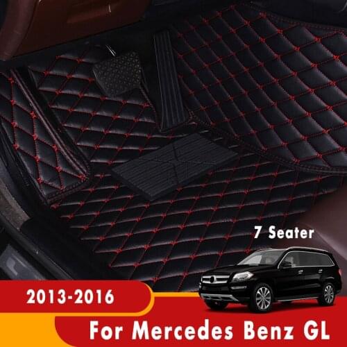 Car Floor Mats For Mercedes Benz GL 2016 2015 2014 2013 (7 Seater) Leather Custom Styling Carpet Car Accessories Interior Rugs